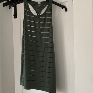 ATHLETA green stripe sheer tank